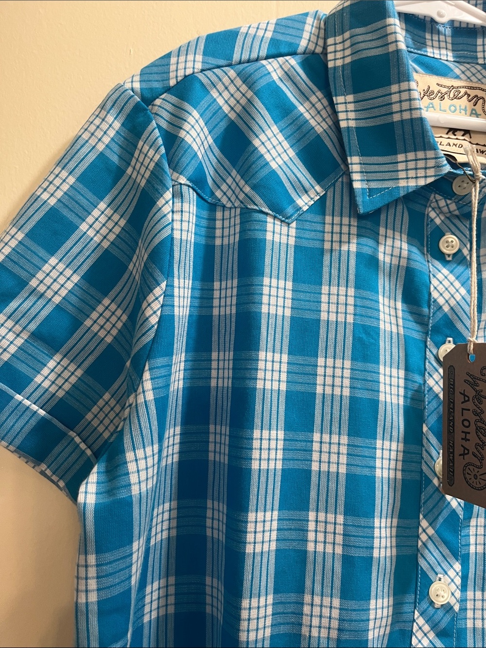 Western Aloha Womens Very Small Fit (S) Palaka Popover Shirt NWT - Picture 4 of 11